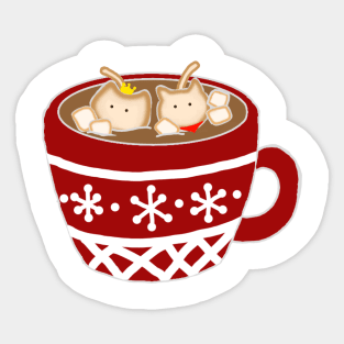 Merthur Hot Chocolate Cats Sticker
